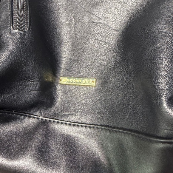 Madden Girl Backpack Faux Leather Foldover Flap Gold Hardware Sleek Urban main image 4